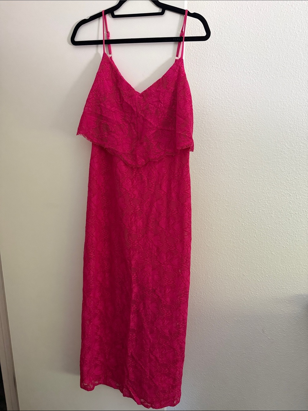 Guess Hot Pink Lace Maxi Slip Dress